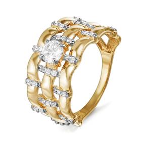 Золотое кольцо КЮЗ Del'ta D114638 с фианитом D114638 фото