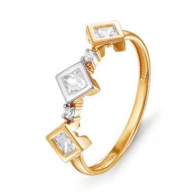 Золотое кольцо КЮЗ Del'ta D114705 с фианитом D114705 фото