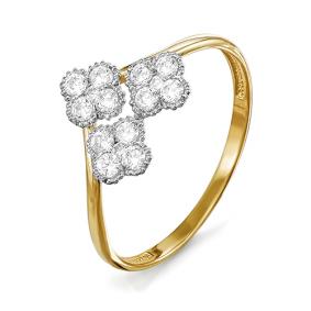 Золотое кольцо КЮЗ Del'ta D114708 с фианитом D114708 фото