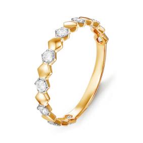 Золотое кольцо КЮЗ Del'ta D114712 с фианитом D114712 фото