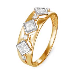 Золотое кольцо КЮЗ Del'ta D114716 с фианитом D114716 фото