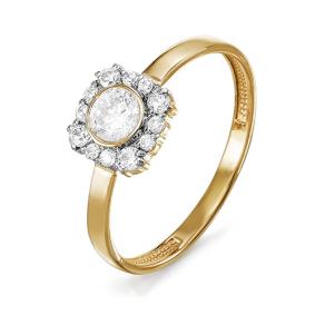 Золотое кольцо КЮЗ Del'ta D114720 с фианитом D114720 фото