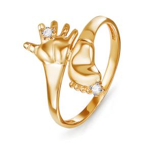 Золотое кольцо КЮЗ Del'ta D114739 с фианитом D114739 фото