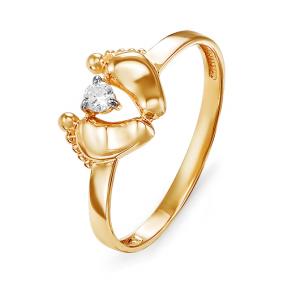 Золотое кольцо КЮЗ Del'ta D114740 с фианитом D114740 фото