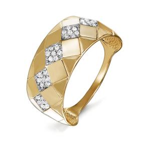 Золотое кольцо КЮЗ Del'ta D114755 с фианитом D114755 фото