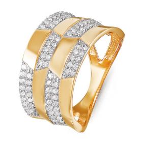 Золотое кольцо КЮЗ Del'ta D114757 с фианитом D114757 фото