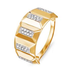 Золотое кольцо КЮЗ Del'ta D114761 с фианитом D114761 фото