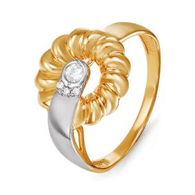 Золотое кольцо КЮЗ Del'ta D114764 с фианитом D114764 фото