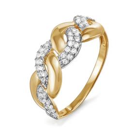 Золотое кольцо КЮЗ Del'ta D114770 с фианитом D114770 фото