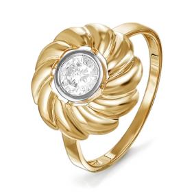 Золотое кольцо КЮЗ Del'ta D114771 с фианитом D114771 фото