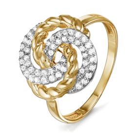 Золотое кольцо КЮЗ Del'ta D114772 с фианитом D114772 фото