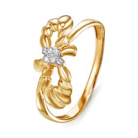 Золотое кольцо КЮЗ Del'ta D114776 с фианитом D114776 фото