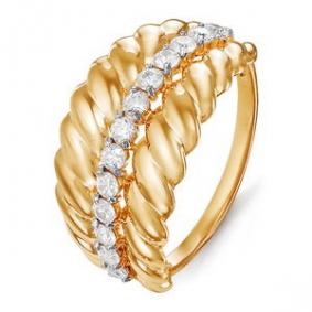 Золотое кольцо КЮЗ Del'ta D114781 с фианитом D114781 фото