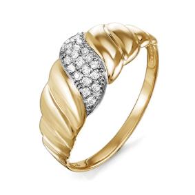 Золотое кольцо КЮЗ Del'ta D114783 с фианитом D114783 фото