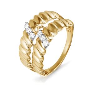 Золотое кольцо КЮЗ Del'ta D114784 с фианитом D114784 фото