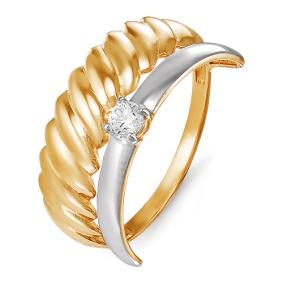 Золотое кольцо КЮЗ Del'ta D114785 с фианитом D114785 фото