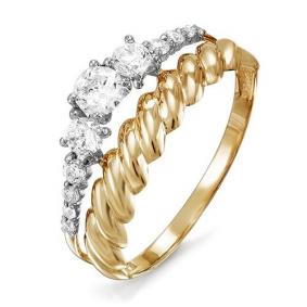 Золотое кольцо КЮЗ Del'ta D114786 с фианитом D114786 фото