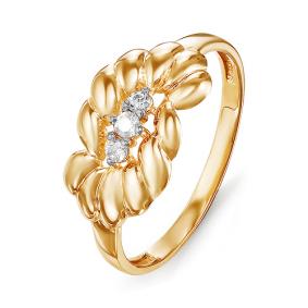 Золотое кольцо КЮЗ Del'ta D114794 с фианитом D114794 фото