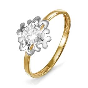 Золотое кольцо КЮЗ Del'ta D114799 с фианитом D114799 фото