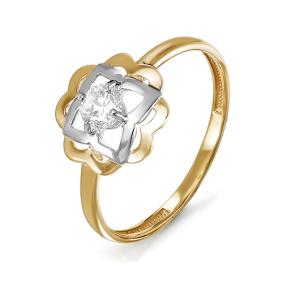 Золотое кольцо КЮЗ Del'ta D114802 с фианитом D114802 фото