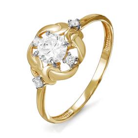 Золотое кольцо КЮЗ Del'ta D114803 с фианитом D114803 фото