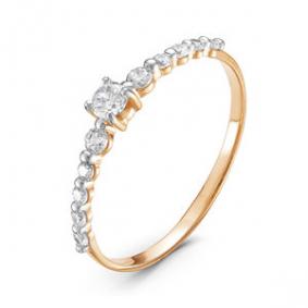 Золотое кольцо КЮЗ Del'ta D114816 с фианитом D114816 фото