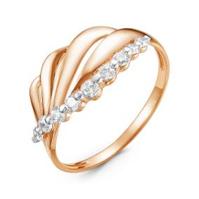 Золотое кольцо КЮЗ Del'ta D114823 с фианитом D114823 фото