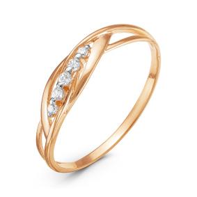 Золотое кольцо КЮЗ Del'ta D114844 с фианитом D114844 фото