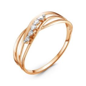 Золотое кольцо КЮЗ Del'ta D114852 с фианитом D114852 фото