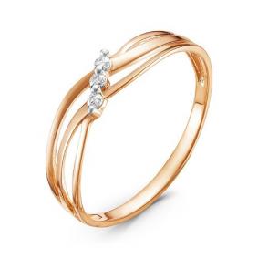 Золотое кольцо КЮЗ Del'ta D114858 с фианитом D114858 фото