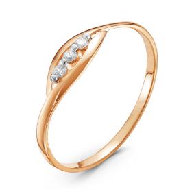 Золотое кольцо КЮЗ Del'ta D114863 с фианитом D114863 фото