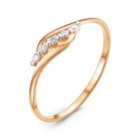 Золотое кольцо КЮЗ Del'ta D114865 с фианитом D114865 фото