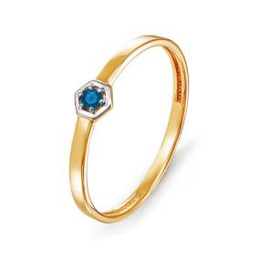 Золотое кольцо КЮЗ Del'ta D114869 с фианитом D114869 фото