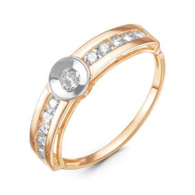 Золотое кольцо КЮЗ Del'ta D114897 с фианитом D114897 фото