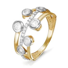 Золотое кольцо КЮЗ Del'ta D114990 с фианитом D114990 фото