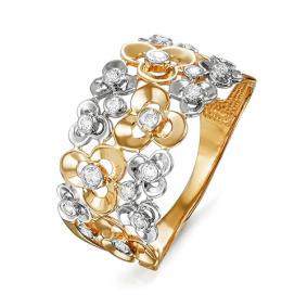 Золотое кольцо КЮЗ Del'ta D114994 с фианитом D114994 фото