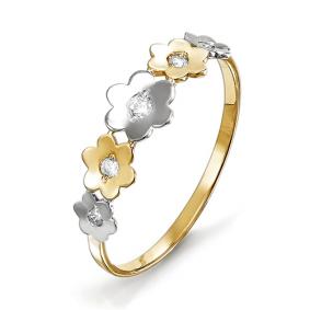 Золотое кольцо КЮЗ Del'ta D114996 с фианитом D114996 фото