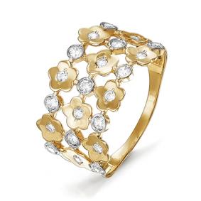 Золотое кольцо КЮЗ Del'ta D114997 с фианитом D114997 фото