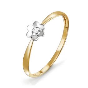 Золотое кольцо КЮЗ Del'ta D114999 с фианитом D114999 фото