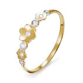 Золотое кольцо КЮЗ Del'ta D115005 с фианитом D115005 фото