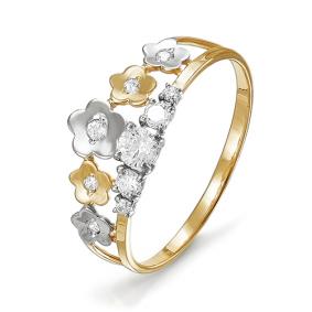 Золотое кольцо КЮЗ Del'ta D115009 с фианитом D115009 фото