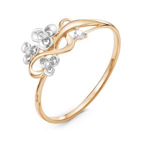 Золотое кольцо КЮЗ Del'ta D115021 с фианитом D115021 фото