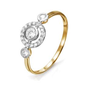 Золотое кольцо КЮЗ Del'ta D115093 с фианитом D115093 фото