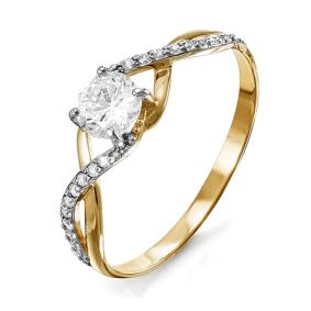 Золотое кольцо КЮЗ Del'ta D115103 с фианитом D115103 фото