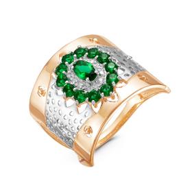 Золотое кольцо КЮЗ Del'ta D115221 с фианитом и кварцем D115221 фото