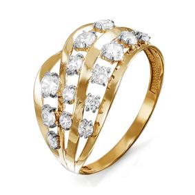 Золотое кольцо КЮЗ Del'ta D115375 с фианитом D115375 фото