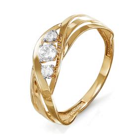 Золотое кольцо КЮЗ Del'ta D115377 с фианитом D115377 фото