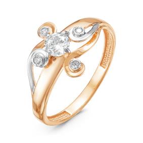 Золотое кольцо КЮЗ Del'ta D115419 с фианитом D115419 фото