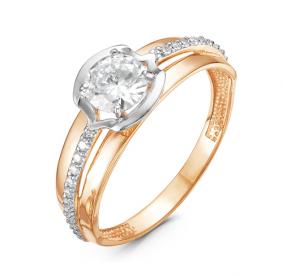 Золотое кольцо КЮЗ Del'ta D115425 с фианитом D115425 фото