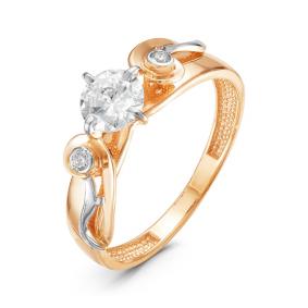 Золотое кольцо КЮЗ Del'ta D115426 с фианитом D115426 фото